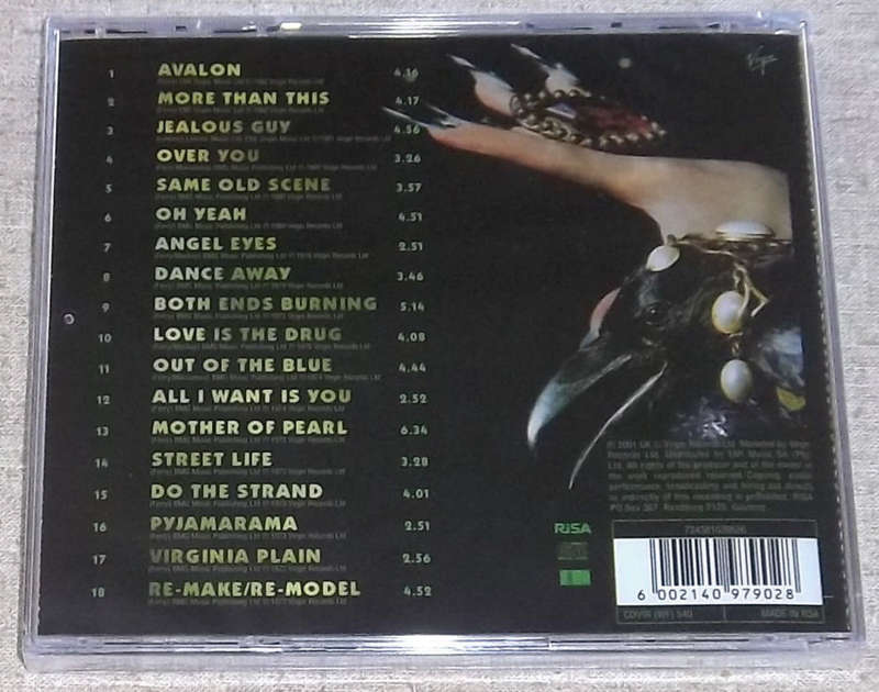 ROXY MUSIC The Best of Roxy Music SOUTH AFRICA Cat# CDVIR (WF) 540