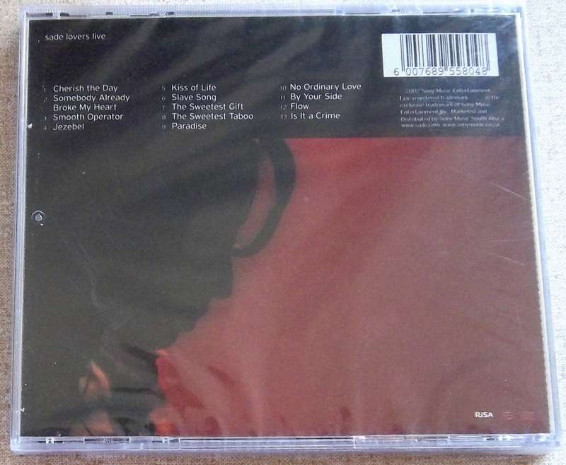 SADE Lovers Live SOUTH AFRICA Cat# CDEPC6370