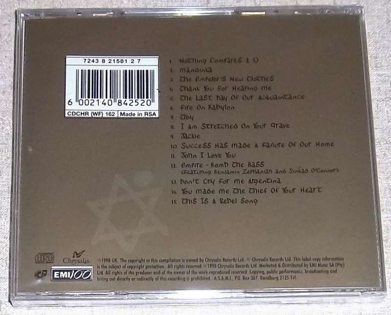 SINEAD O CONNOR So Far The Best Of Sinad OConnor Cat#CDCHR162