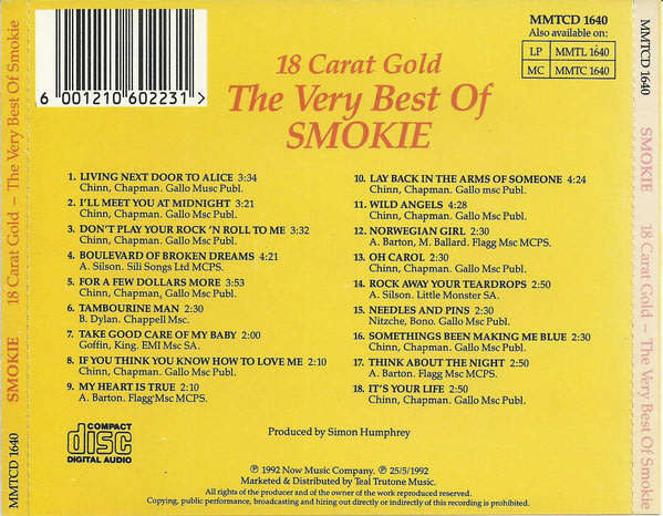 SMOKIE 18 Carat Gold: The Very Best Of Smokie CD