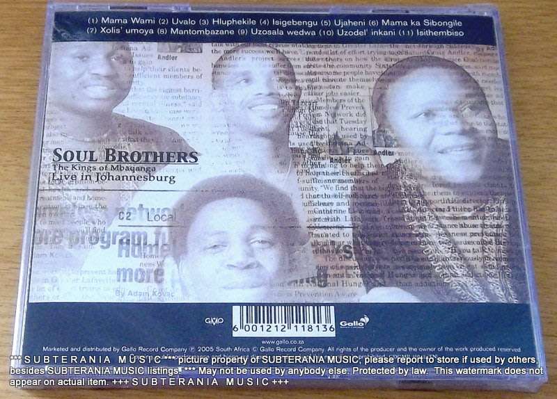 SOUL BROTHERS Kings of Mbaqanga  Live In Johannesburg SOUTH AFRICA #CDGMP40912