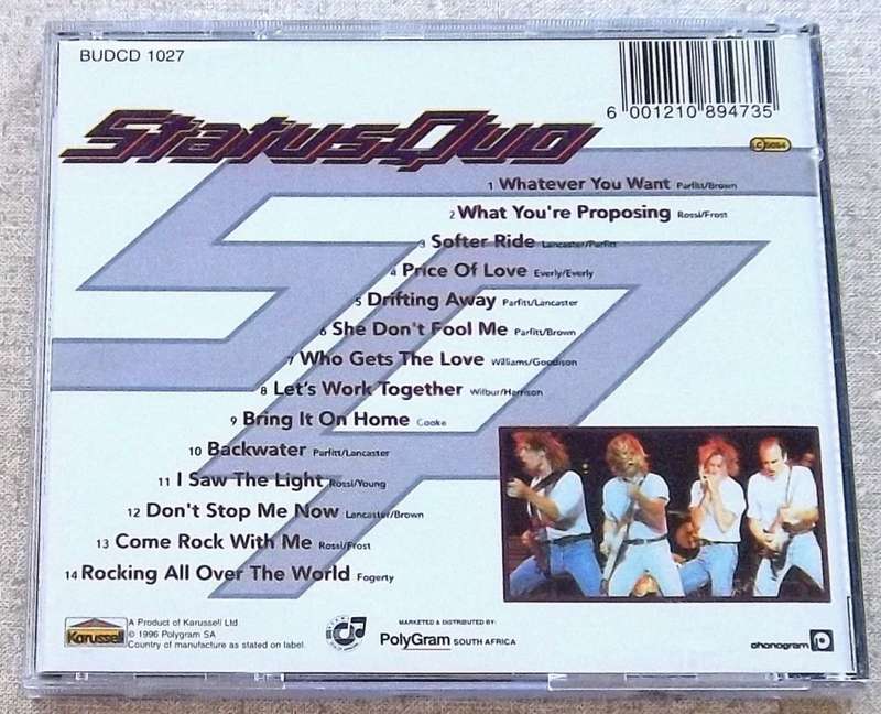 STATUS QUO A Few Bars More SOUTH AFRICA Cat# BUDCD 1027