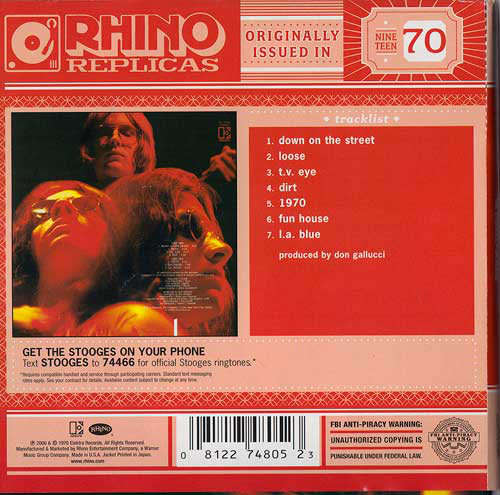 THE STOOGES Fun House CD (LP replica]   [msr]
