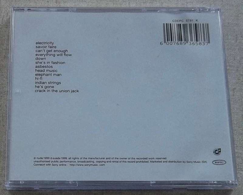 SUEDE Head Music SOUTH AFRICA Cat# CDEPC 5781 K