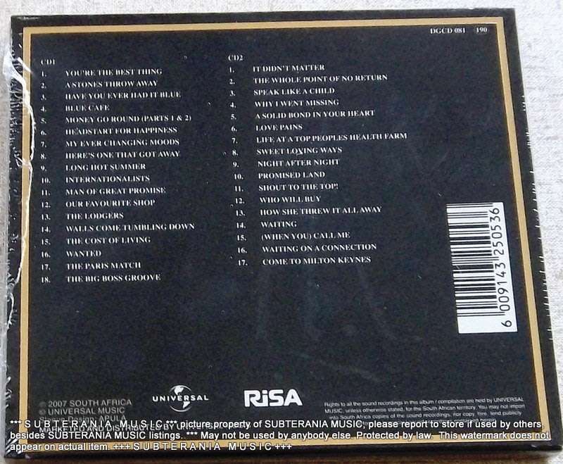 THE STYLE COUNCIL Gold SOUTH AFRICA Cat# DGCD081
