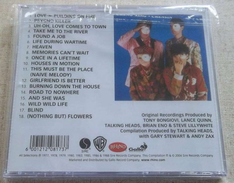 TALKING HEADS The Best Of SOUTH AFRICA Cat#CDESP182