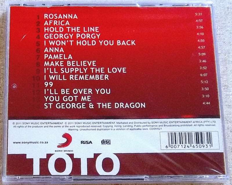 TOTO 14 Great Hits SOUTH AFRICA Cat# CDSM521