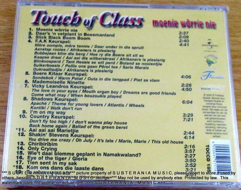 TOUCH OF CLASS Moenie Worrie Nie SOUTH AFRICA Cat# TOCCD185