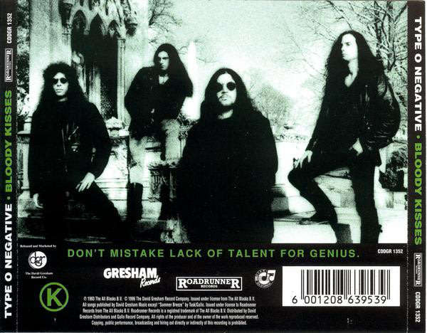 TYPE O NEGATIVE Bloody Kisses SOUTH AFRICA Cat# CDDGR 1352