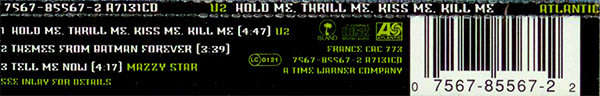 U2 Hold Me, Thrill Me, Kiss Me, Kill Me CD Single [msr]