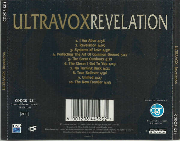 ULTRAVOX Revelation South African Release CD [msr]