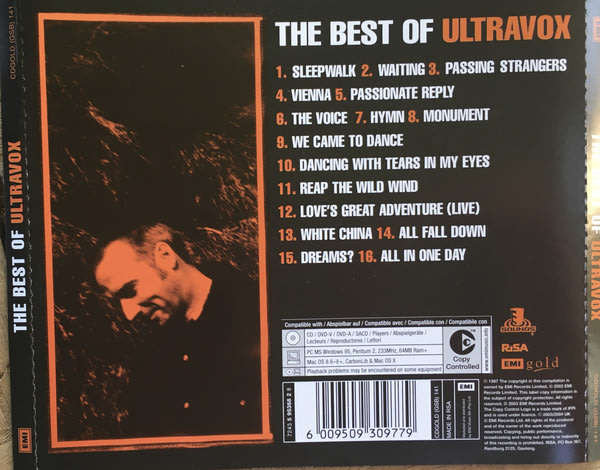 ULTRAVOX The Best Of Ultravox South African Release CD [msr]