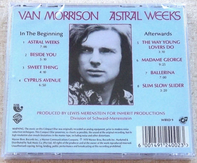 VAN MORRISON Astral Weeks SOUTH AFRICA Cat# WBXD 9