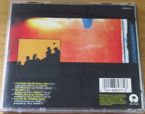 U2 Even Better Than The Real Thing CD Single