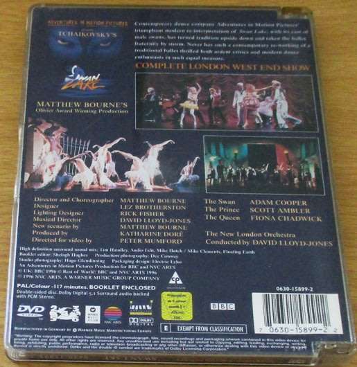 SWAN LAKE Matthew Bourne by TCHAIKOVSKY DVD Double Sides Dual Disc