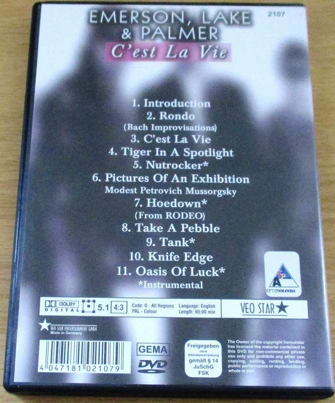 EMERSON LAKE AND PALMER C`est La Vie DVD
