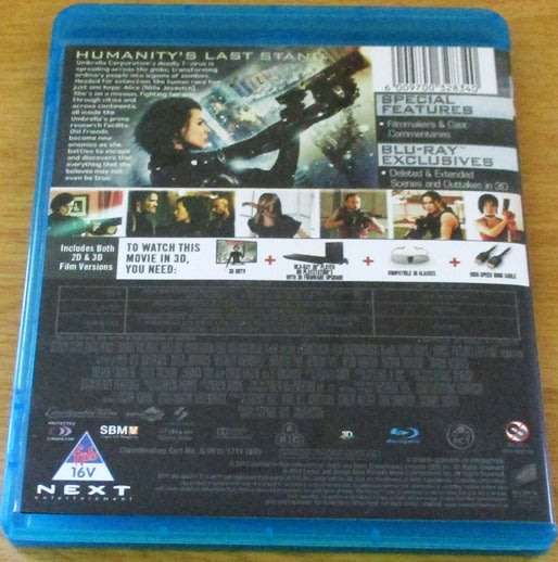 RESIDENT EVIL Retribution - Milla Jovovich BLU RAY