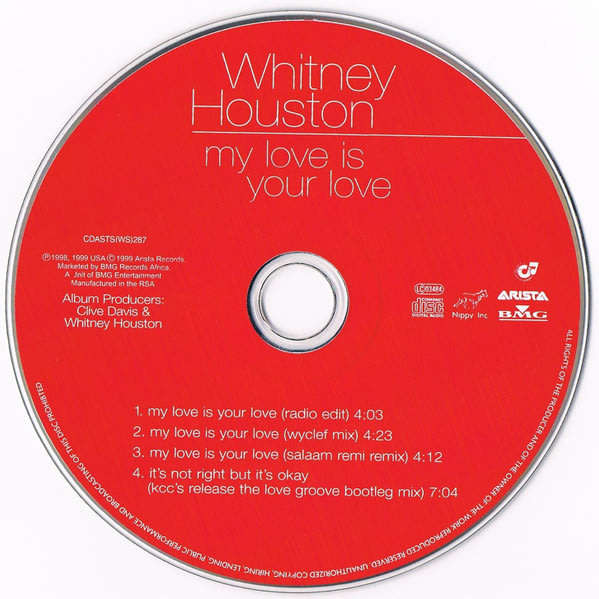 WHITNEY HOUSTON My Love Is Your Love CD Single