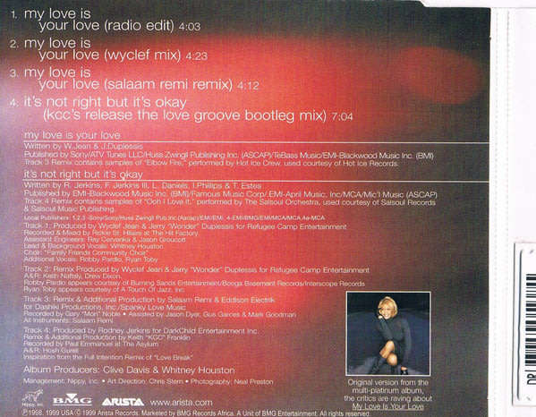 WHITNEY HOUSTON My Love Is Your Love CD Single