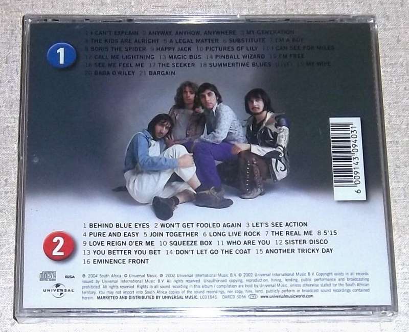 THE WHO Ultimate Collection 2xCD SOUTH AFRICA 2004 Cat# DARCD 3056