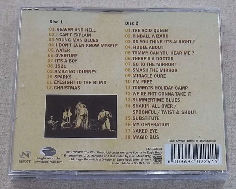 THE WHO Live At The Isle Of Wight Festival 1970 2xCD SOUTH AFRICA Cat# EDGECD399