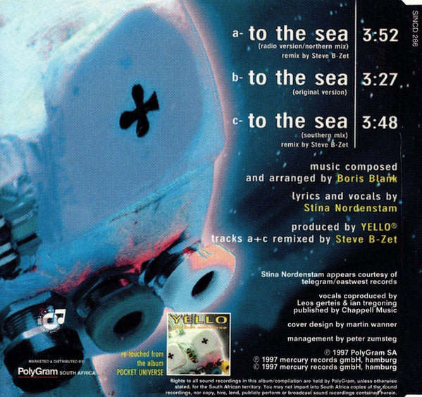 YELLO Featuring Stina Nordenstam  To The Sea CD Single (VG+)