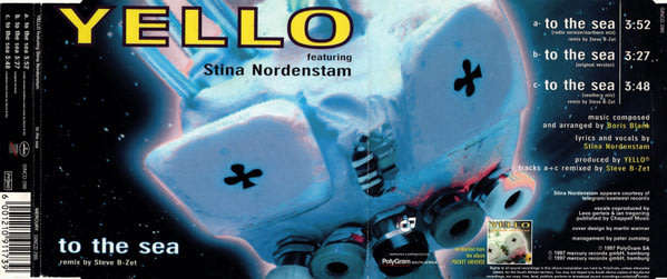 YELLO Featuring Stina Nordenstam  To The Sea CD Single (VG+)