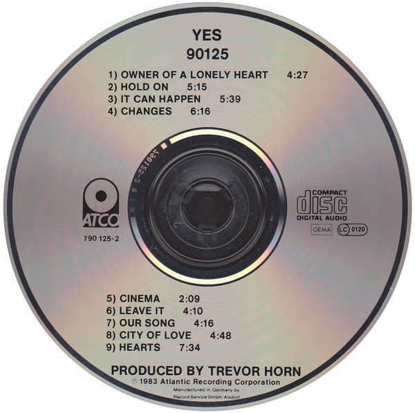 YES 90125 European CD Reissue