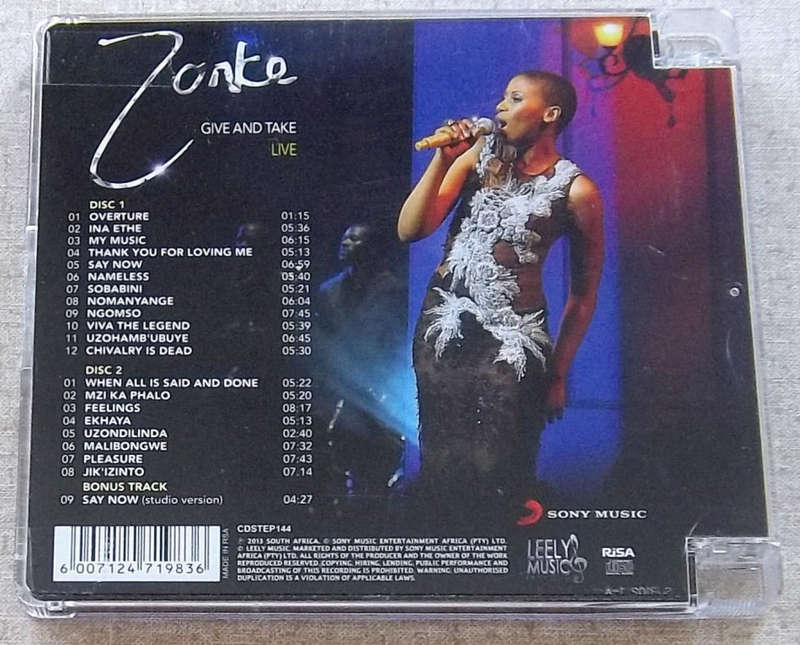 ZONKE Give and Take Live SOUTH AFRICA 2xCD Cat# CDSTEP144