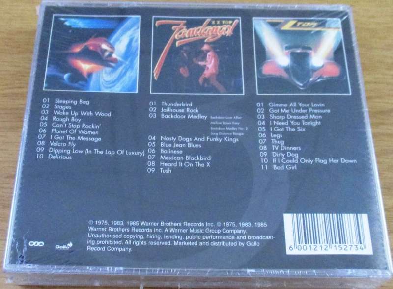 ZZ TOP Trilogy Afterburner Fandango! Eliminator 3CD SOUTH AFRICA Cat# CDWT1011 [EX]