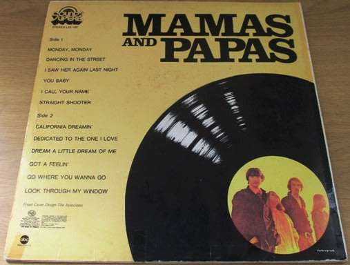 THE MAMAS AND PAPAS VINYL LP Record