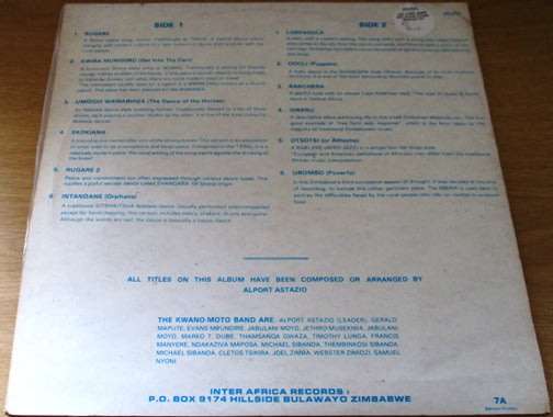 Alport Astazio + Kwano-Moto Band  Rugare VINYL LP Record Zimbabwe Press