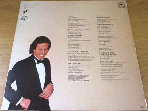 JULIO IGLESIAS 1100 Bel Air Place VINYL LP Record
