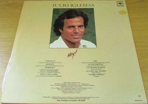 JULIO IGLESIAS Hey!  VINYL LP Record