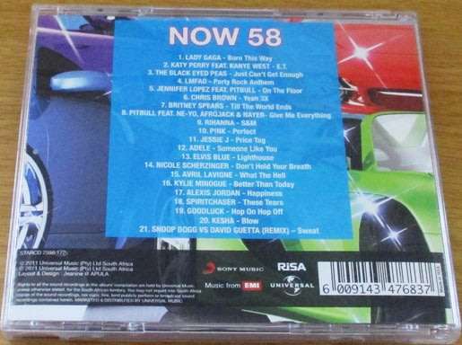 NOW THAT`S WHAT I CALL MUSIC 58 CD [Shelf V x 4]