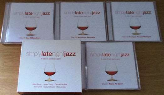 SIMPLY LATE NIGHT JAZZ 4 CDs of laid back Jazz BOX SET [box sets shelf]