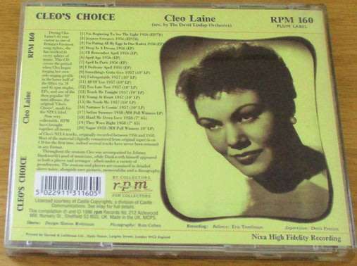 CLEO LAINE Cleo`s Choice CD  [Shelf G x 25]