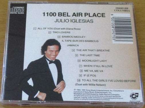 JULIO IGLESIAS 1100 Bel Air Place CD   [Shelf G x 25]