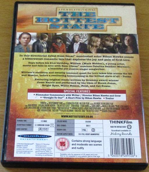 CULT FILM: The Hottest State DVD Ethan Hawke