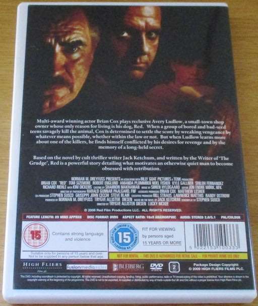CULT FILM: Red DVD Tom Sizemore