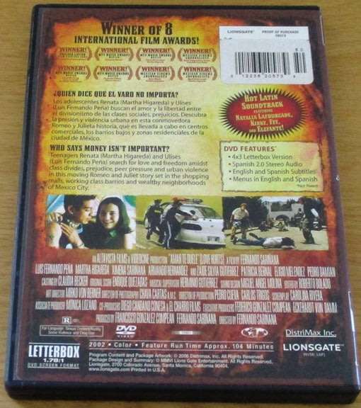CULT FILM: Amar Te Duele / Love Hurts DVD [DVD BOX 2] SPANISH with English Subtitles