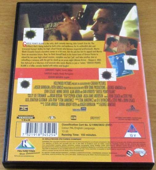 CULT FILM: Grosse Pointe Blank DVD [DVD BOX 3] John Cusack Minnie Driver Dan Aykroyd