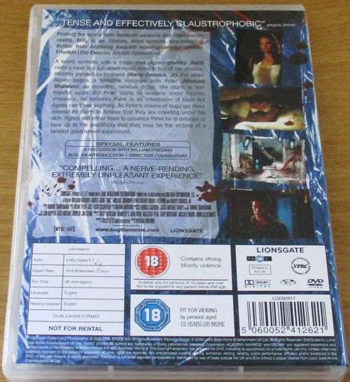 CULT FILM: Bug DVD [DVD BOX 3] Ashley Judd