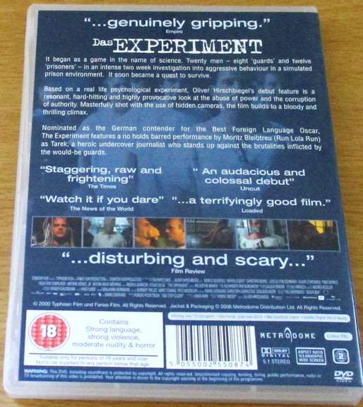 CULT FILM: Das Experiment  [DVD BOX 4] GERMAN with English Subtitles