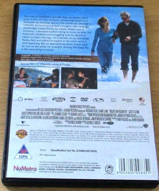 CULT FILM: Nights in Rodanthe DVD [DVD BOX 7] Richard Gere Diane Lane