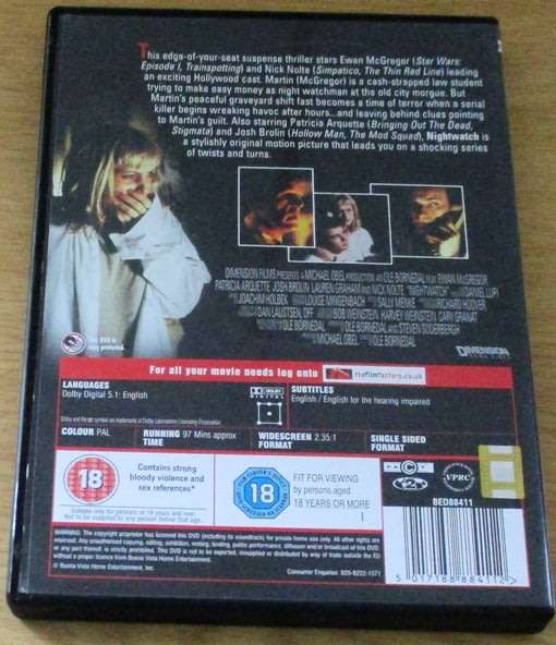 CULT FILM: Nightwatch DVD [DVD BOX 7] Ewan McGregor Nick Nolte Patricia Arquette