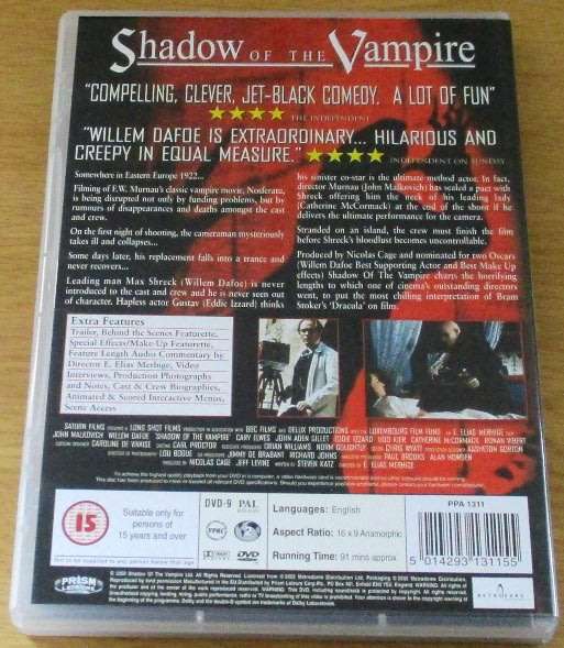 CULT FILM: Shadow of a Vampire DVD [DVD BOX 8]