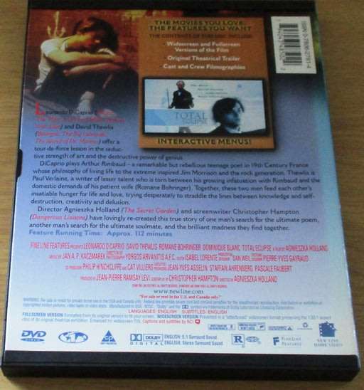 CULT FILM: Total Eclipse DVD [DVD BOX 8]  Leonardo Di Caprio
