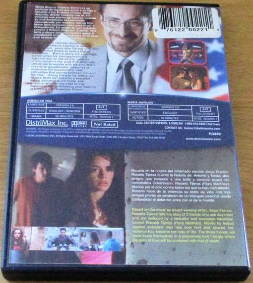 CULT FILM: American Visa + Rosario Tijeras DVD [DVD BOX 9] SPANISH with English Subtitles