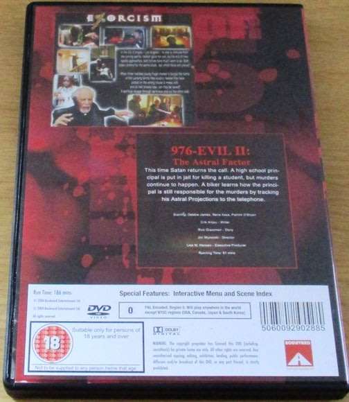 HORROR PACK 2 x FILMS: Exorcism / 976-Evil II The Astral Factor DVD [DVD BOX 2]